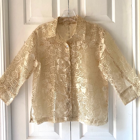 gold chiffon top